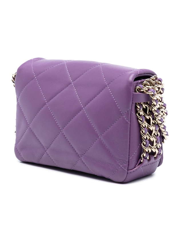 Pre-Loved by Azura Reborn - Pre-Loved Mini Lambskin Triple Chain Full Flap