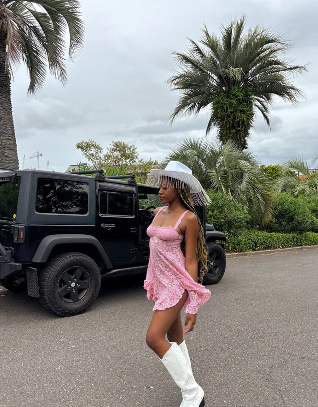 Beginning Boutique - All Mine Pink Lace Mini Dress
