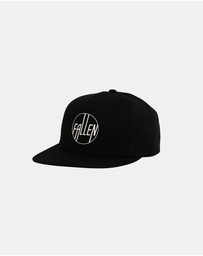 Fallen Footwear - Fallen Footwear Circle Trucker Hat Flat Visor 3D Printed Logo - Black / White