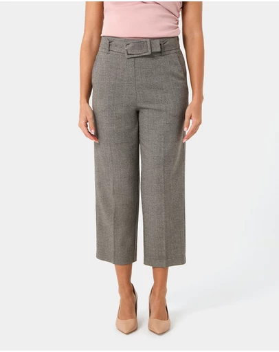 Forcast - Kai Checked Crop Pants