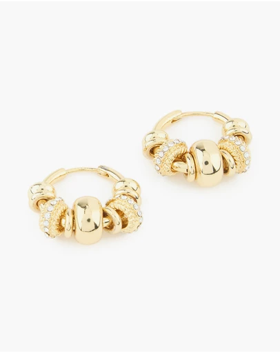 Lovisa - Gold Plated Diamante Rondell Hoop Earrings