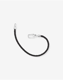 Michael Hill - Men's Braided Leather Bracelet with Sterling Silver