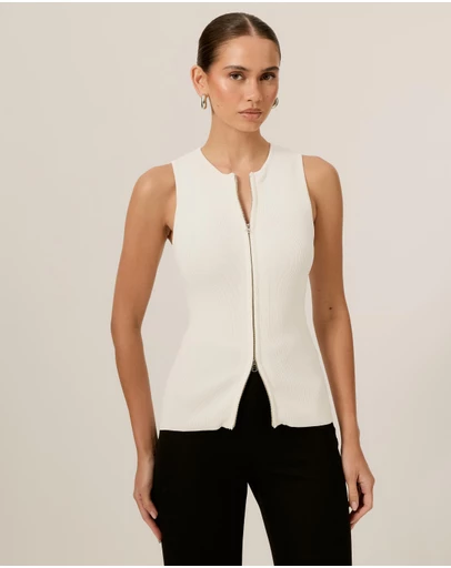 Tussah - Paris Ribbed Knit Zip Top