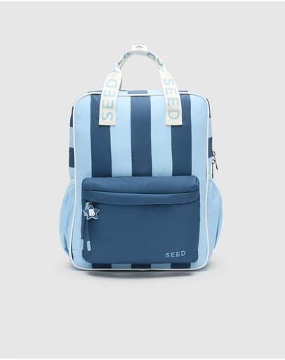 Seed Heritage - Blue Initial Stripe Backpack