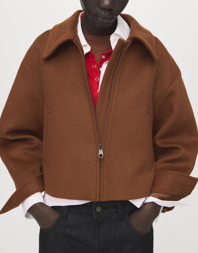 M.N.G - Wool Jacket With Shirt Collar