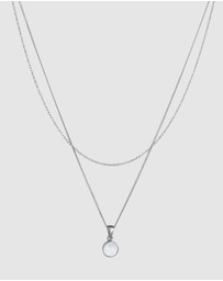 Elli Jewelry - Necklace Layer Circle Moonstone 925 Sterling Silver