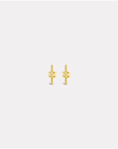 Ichu - Knotted Bar Earrings Gold