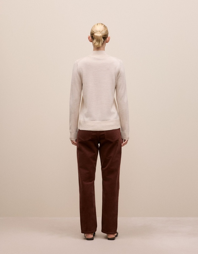 Trenery - Merino Mock Neck in Oat Marle