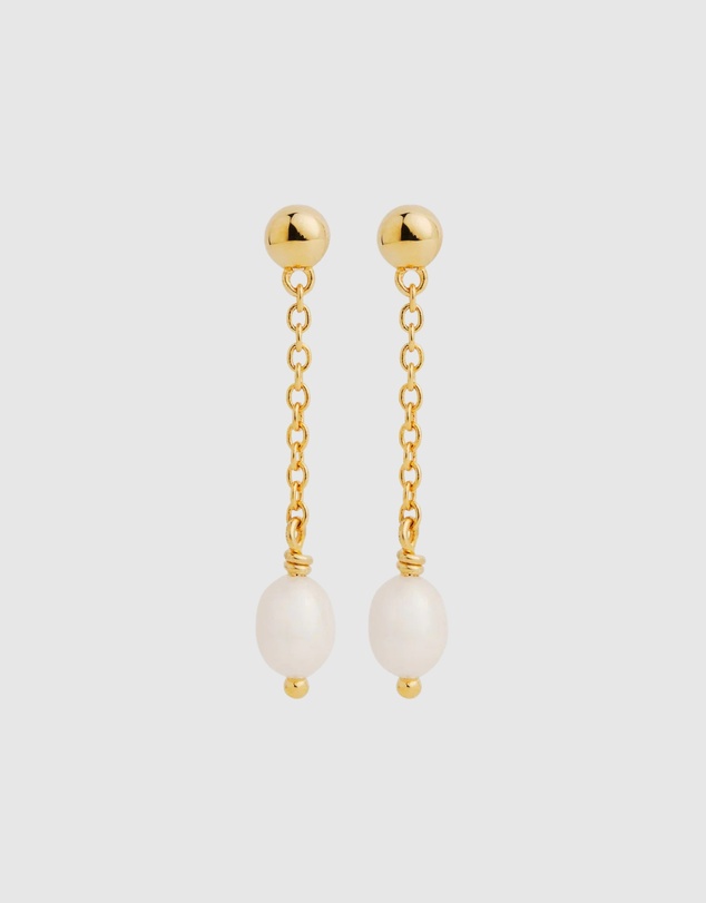 Najo - Tidal Whisper Yellow Gold Single Pearl Earring