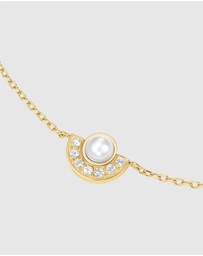 Rosefield - Modern Pearl Circle Gold-Tone Bracelet