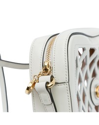 Pre-Loved by Azura Reborn - Pre-Loved Cutout Leather and Flora Canvas Infinity Crossbody