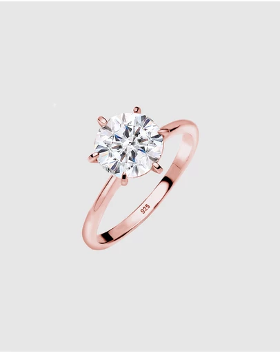 Elli Jewelry - Crystal Band Ring in Rose Gold-Plated 925 Silver