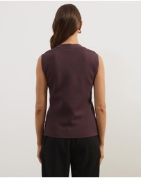 Atmos&Here - Noel V-Neck Sleeveless Knit Cardigan