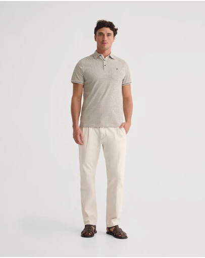 Oxford - Milo Printed Jersey Polo With Pocket