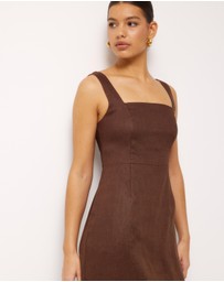 AERE - Kaili Linen Square Neck Maxi Dress