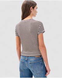 rag & bone - Luca Stripe Rib Baby Tee
