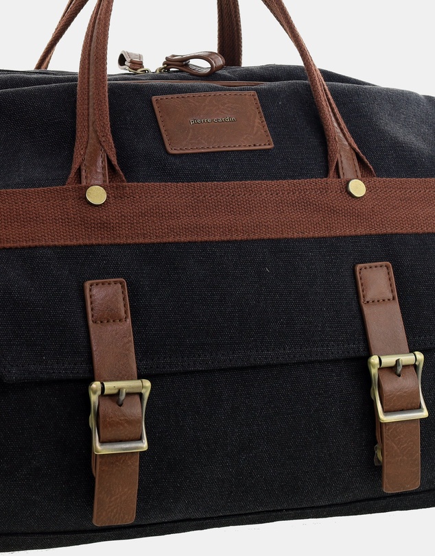 Pierre Cardin - Pierre Cardin Canvas Buckle Overnight Bag