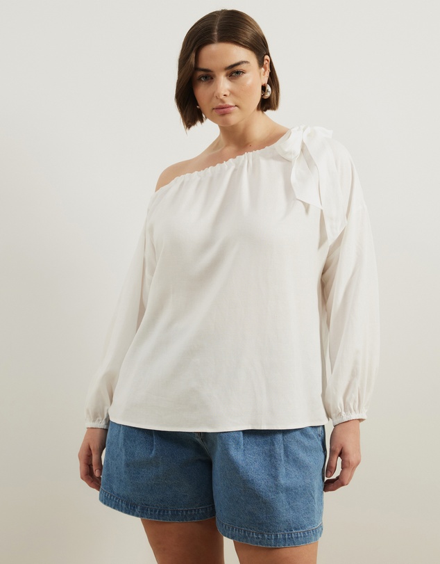 Atmos&Here Curvy - Scarlett Linen Off The Shoulder Top