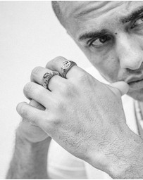 Haze & Glory - ICONIC EXCLUSIVE - Ring Signet Men Moss 925 Sterling Silver