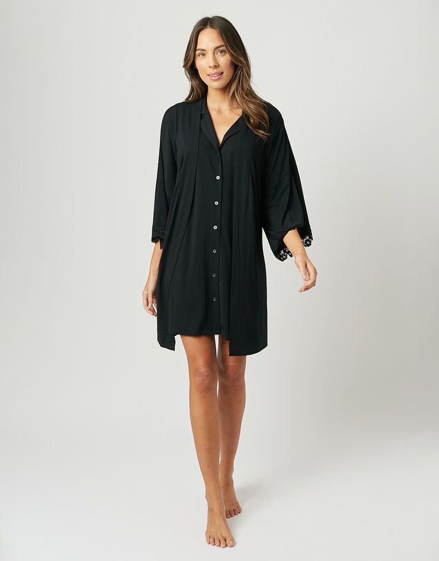 UNE PIECE - Lace Trim Modal Robe