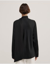 Witchery - Long Sleeve V-neck Scarf Top