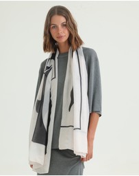 Morgan & Taylor - Olivia Light-Weight Scarf in Black & White