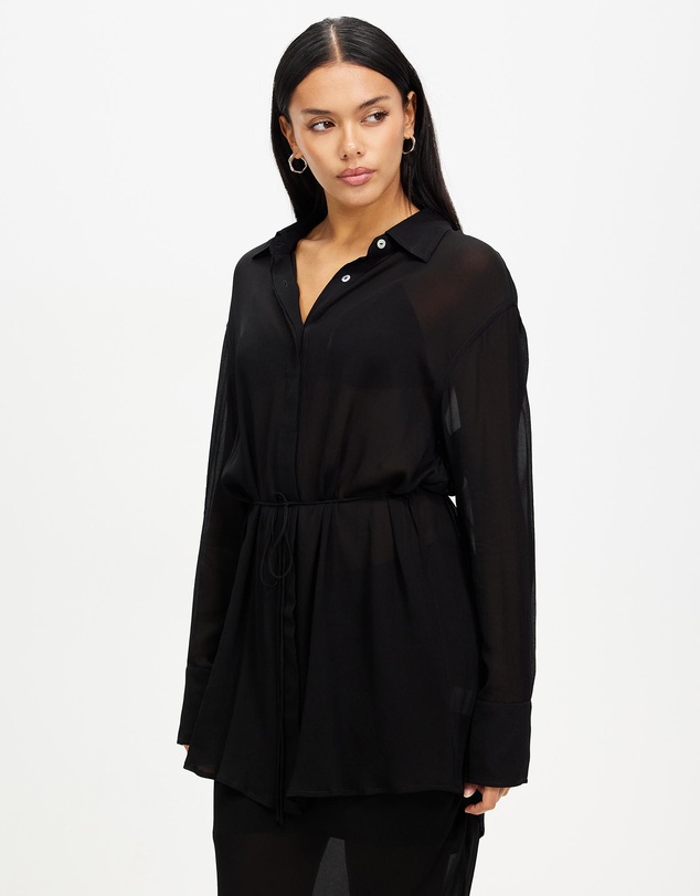 Third Form - Wisteria Sheer Shirt Dress