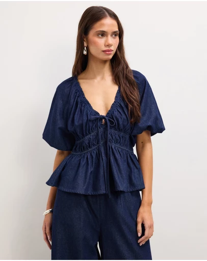 The Fated - Jemma Soft Denim Blouse
