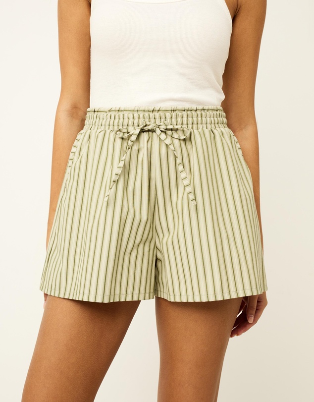 Dazie - Nina Stripe Double Waist Band Shorts
