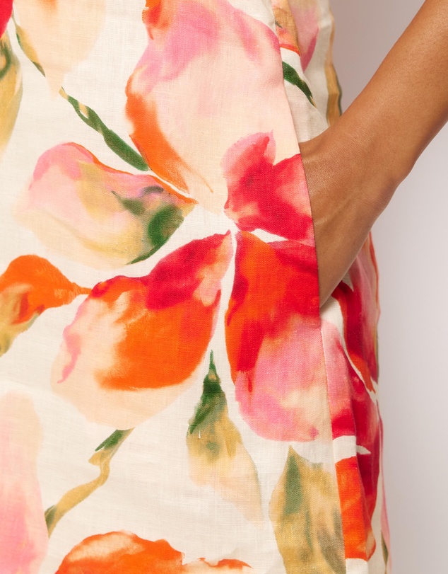 AERE - Fiora Linen Resin Trim Shift Dress