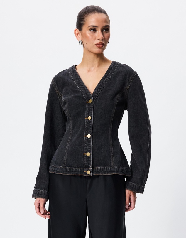 Tussah - Mae V-Neck Denim Jacket