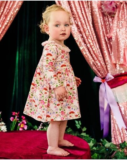 Fleur Harris - 'Toadstool' Paradise Dress in Apricot