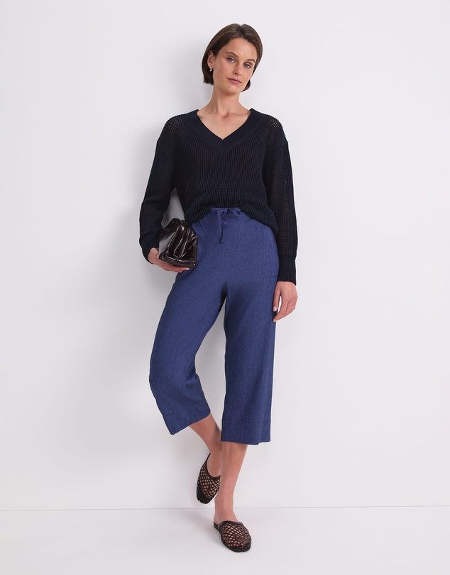 Sportscraft - Cotton Crochet V Neck Knit