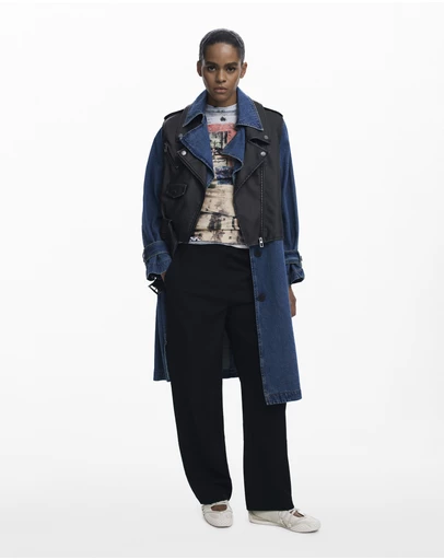 Desigual - Detachable denim trench coat