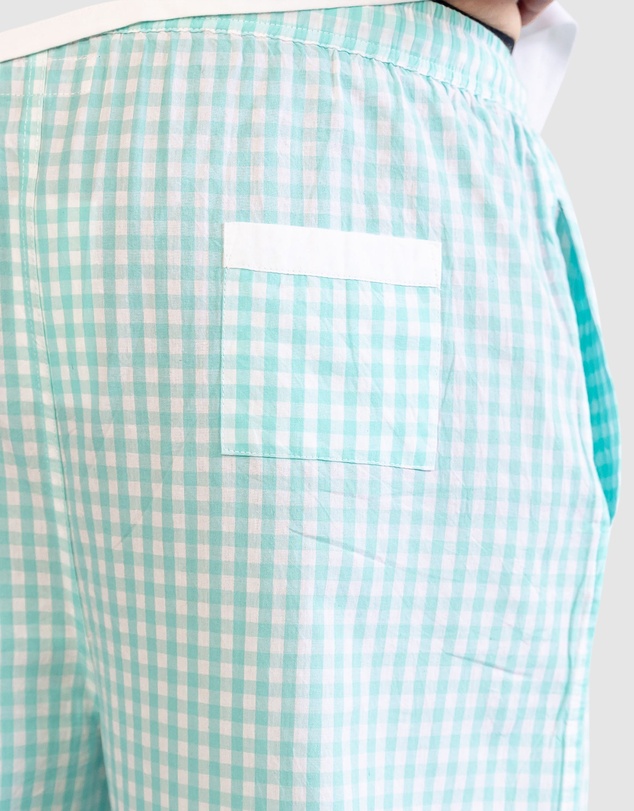 Sant And Abel - Men's Mint Gingham PJ Pants