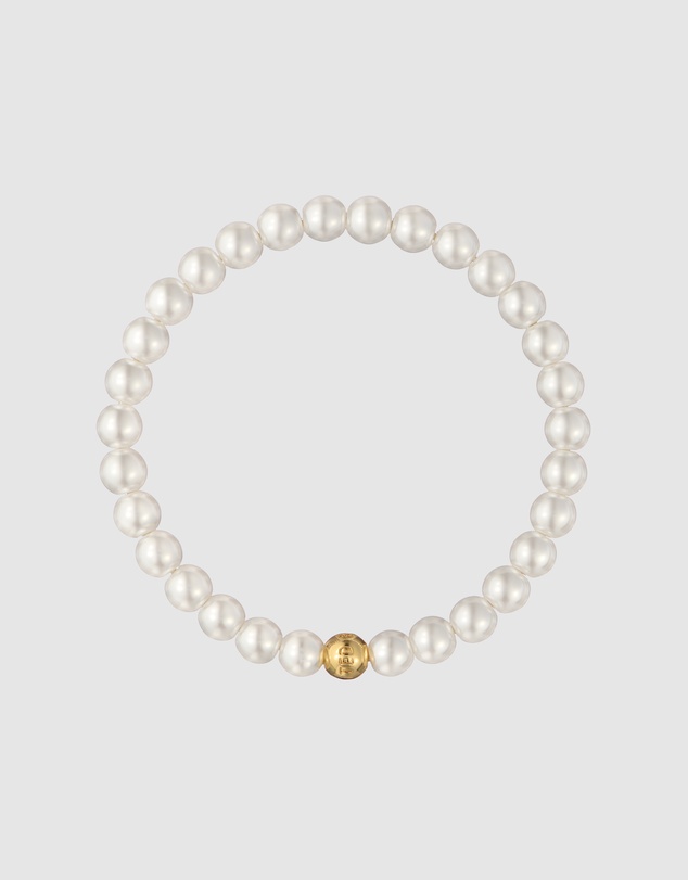Ted Baker - LORENA: Logo Bead Pearl Elasticated Bracelet