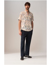 NEXT - Short Sleeve Textured Floral Printed 100% Cotton Shirt