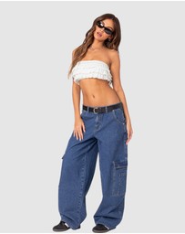 EDIKTED - Nia Ruffled Eyelet Bandeau Top