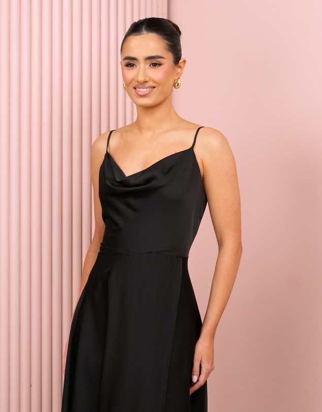 Azzurielle - Quinby Cowl Neck Satin Gown