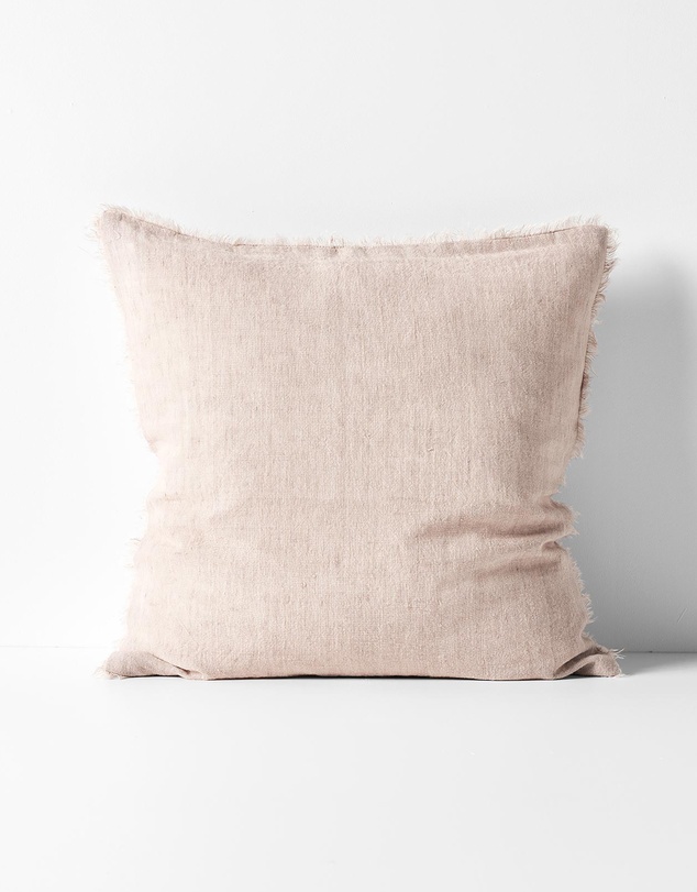 Aura Home - Vintage Linen Fringe Cushion