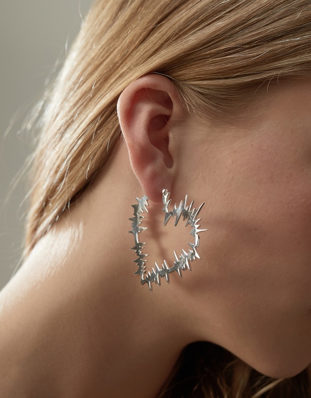 Karen Walker - Electric Heart Hoop Earrings