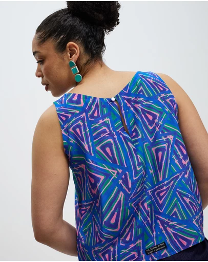 The Social Outfit - Fariba's Triangles Silk Shell Top