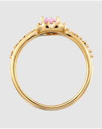 Elli Jewelry - Ring Crystal Heart 925 Sterling Silver Gold-Plated