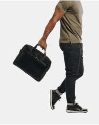 Republic of Florence - Pretoria Black Leather Laptop Briefcase