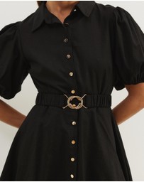 Atmos&Here - Kirrie Linen Blend Belted Mini Dress