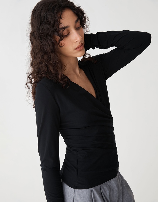 Forcast - Solene Bamboo Wrap Top