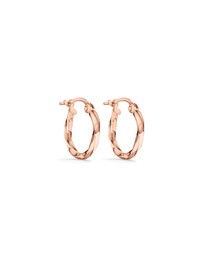 Michael Hill - 13mm Square Twist Hoop Earrings in 10ct Rose Gold