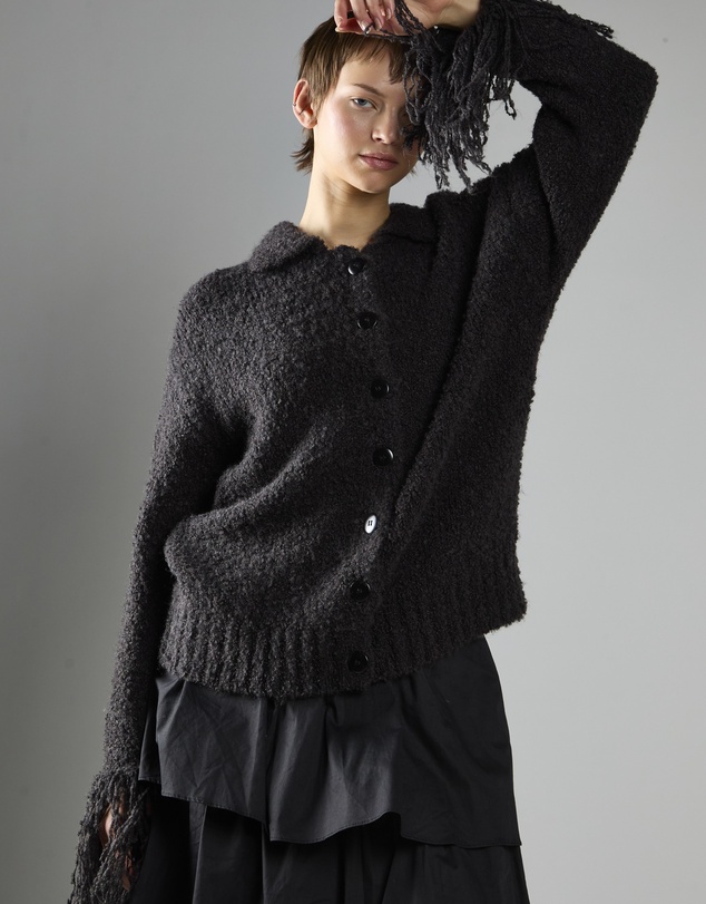 Glamorous - Fringe Cuff Button-front Cardigan