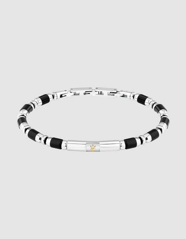 Maserati - Maserati Men's Iconic Agate Black Bracelet