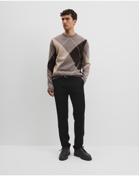 Country Road - Merino Wool Argyle Crew Neck Knit